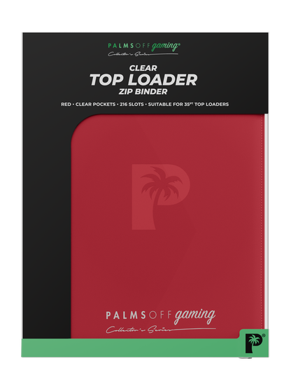 Top Loader 9 Pocket Zip Binder - Red | Palms Off Gaming