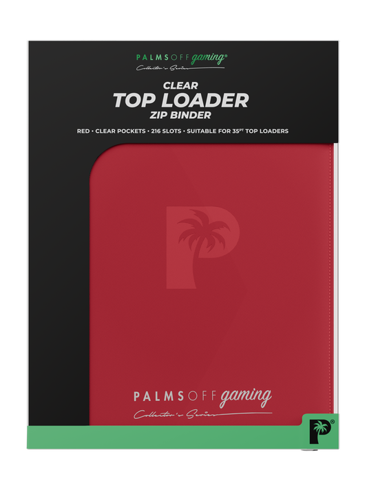 Top Loader 9 Pocket Zip Binder - Red | Palms Off Gaming