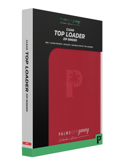 Top Loader 9 Pocket Zip Binder - Red | Palms Off Gaming