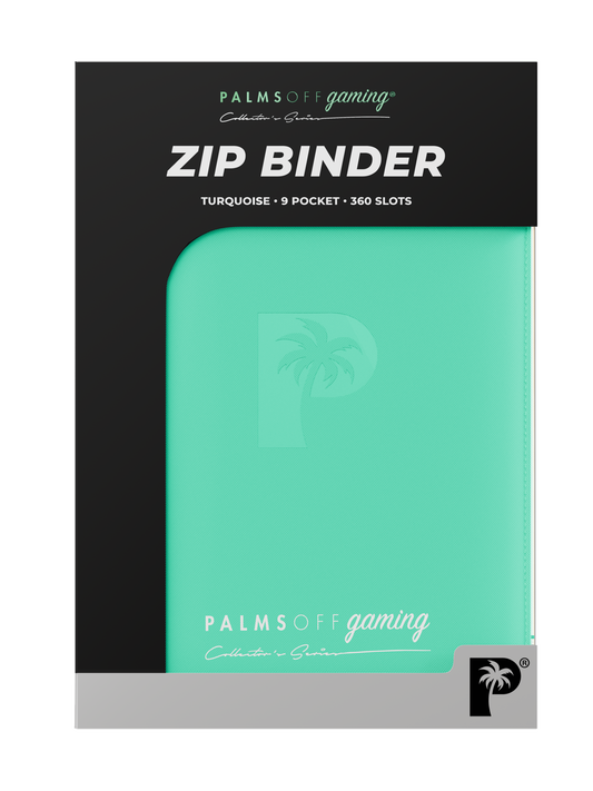 Top Loader 9 Pocket Zip Binder - Turquoise | Palms Off Gaming