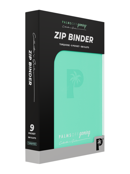 Top Loader 9 Pocket Zip Binder - Turquoise | Palms Off Gaming