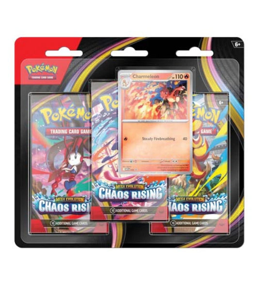 Pokemon TCG Mega Evolution Chaos Rising Three Booster Blister